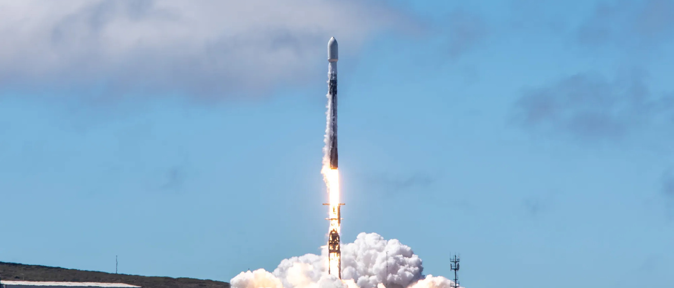 Rocket launch from Vandenberg Space Force Base in California.
