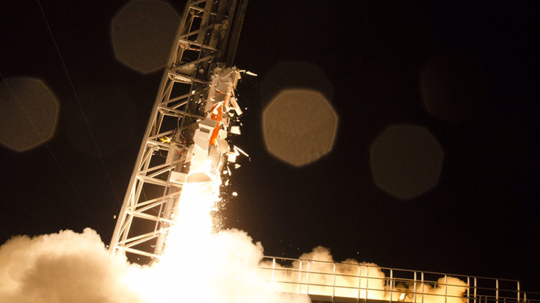 The ICI-4 Rocket as it lifts off from Andøya. Photo: Trond Abrahamsen, Andøya Space Center